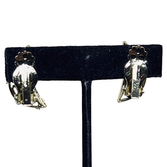 Vintage Gold Tone Filigree Statement Necklace & Clip On Earrings Set (5728) - Picture 8 of 8